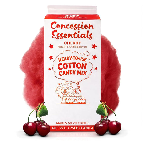 Perfectware Concession Essentials Cherry Cotton Candy Mix Ready-to-Use Floss Sugar for Cotton Candy
