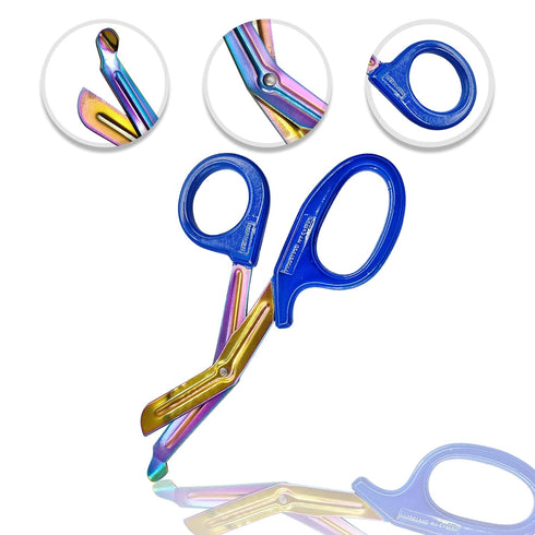 Artzone EMT Shears - 7.25" Stainless Steel with Multi Color Rainbow Titanium Coating by Cynamed