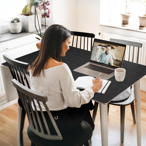 Large Non-Slip Felt Desk Mat, 47.2"x 23.6", 120x60cm Full Table Mouse Pad, Keyboard Mats for Desktop Protection (Dark