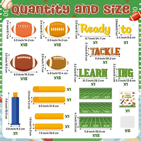 CY2SIDE Fall Football Bulletin Board Set, 85PCS Cutouts for Classroom Back to School Wall Decor Supplies