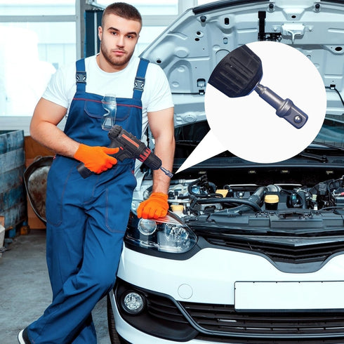 OIIKI 12 Pack 3/8 inch Square Socket Adapter Bit Set, Impact Driver Power Bits for Automotive DIY, 1/4 Hex Shank