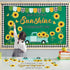 ZOIIWA Sunflower Bulletin Board Decorations, Summer Truck Back to School Set with Black Plaid Borders Wall Decor