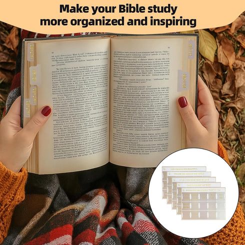 Nouiseuns Tabs for Bible Laminated Bible Tabs for Easy Navigation, Neutral Bible Tabs with Gold Lettering, Bible Index