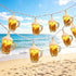 Xingzd Beer Mug Outdoor String Lights, Hawaiian Decor Lights, 8.5Ft LED Tropical Beach