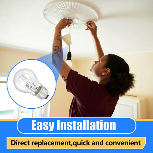 6-PCS A19 Bulb, 43 120V E26 60W Bulbs Halogen Light Watt Base, Replacement Non-LED for Table Lamps & Home Lighting