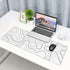 White Mouse Pad - Extended Gaming Mouse Pad for Desk 31.5 x 11.8 Inch, Black and White Topographic Design