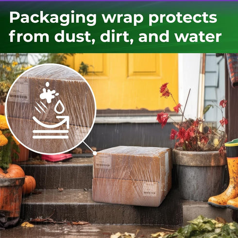IDL Packaging 5"x 1000' Stretch Wrap Mini Roll 80 Gauge with Cardboard Handle (Pack of 2 Rolls) - Extra Sticky Clear