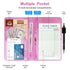 2 Server Book with Zipper Pockets, Leather Server Book Organizer for Waitress, Bling Waiter Book Money Wallet with Pen