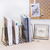 CAXXA 10 Slots Triangle Bookshelf - Black Metal Wire File Sorter Magazine Holder Document Holder