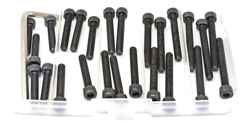 iexcell 25 Pcs M5 x 25/30/35/40/45 Alloy Steel 12.9 Grade Hex Socket Head Cap Screws Bolts Assortment Kit