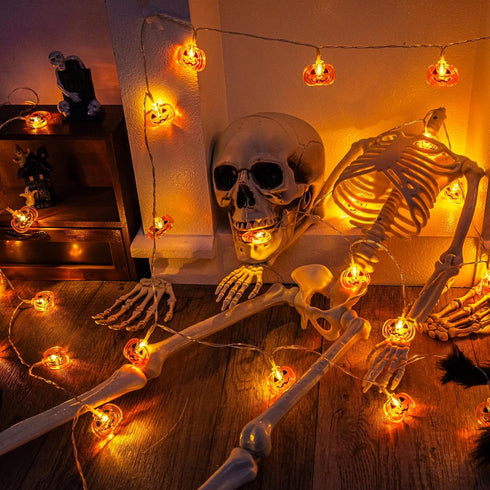 FFZZKJ 10FT 20LED 8 Halloween Lights Pumkin Lights with Timer Modes Battery Operated Indoor Outdoor for Halloween