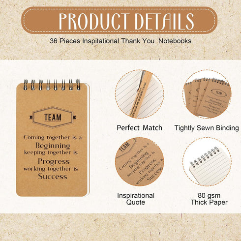 Fulmoon 108 Pcs Employee Appreciation Gifts Set, Team Gifts with 36 Notepad, 36 Retractable Pen, 36 Organza Bags