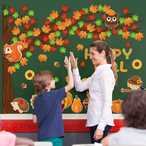 Fall Tree Bulletin Board Decorations for Classroom Autumn Thanksgiving Cutouts for School Home Decor