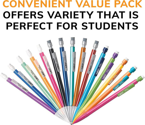 BIC Variety Pack, Assorted Sizes, 0.5mm, 0.7mm, 0.9mm, Refillable Design, Pack of 3, 180 Count
