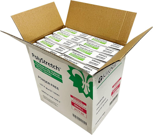KingSeal PolyStretch TPE Hybrid Disposable Gloves, Powder-Free, Vinyl Substitute, Size Small