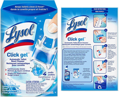 6 Pack Lysol Click Gel Automatic Toilet Bowl Cleaner, Gel Toilet Bowl Cleaner, for Cleaning and Refreshing, Ocean