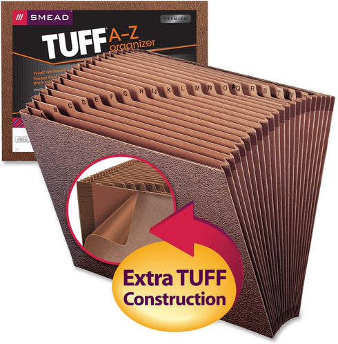 Smead TUFF Expanding File, Alphabetic (A-Z), 21 Pockets, Letter Size, Durable Redrope-Printed Stock for Organizing
