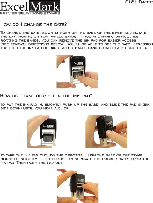 ExcelMark Scanned Date Stamp - Compact Size, Blue Ink