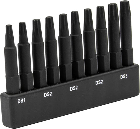 Double Square 8 Point Star Bit Set, Premium S2 Steel 2 Inch with Storage Bit Holder