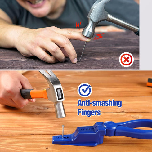 2 Pcs Nail Holder for Hammering - Plastic Pliers for Safe Hammering of Nails, Basic Repair and Woodworking Tool