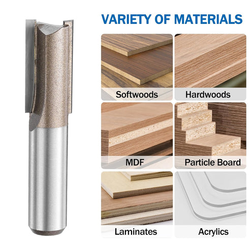 1/2 Inch 19/32" 2 1.18 Inch YG6 HARFINGTON Straight Router Bit Shank Cutting Dia, Flutes Cutting Length Carbide Cutter