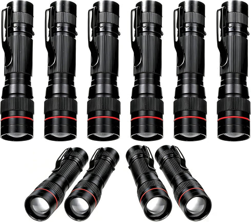 10 Pack Small Mini LED Flashlights, Single Mode Zoomable Flashlight AA Battery