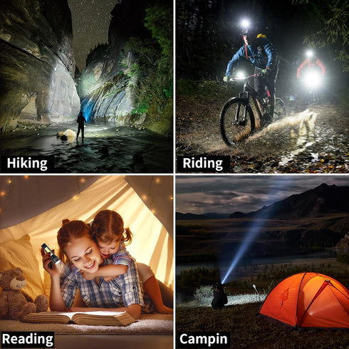 5 Pack Mini Small Pocket LED Flashlight USB-C Rechargeable High Lumens Bright Powerful EDC Flash Lights - Aluminum