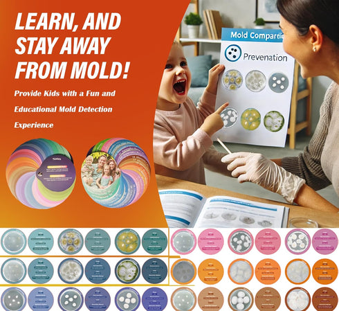 QOOMABA 15PCS Mold Test Kit for Home Air Quality - Mold Toxicity Test for HVAC, at Home Mold Test Kit, Mold Detector