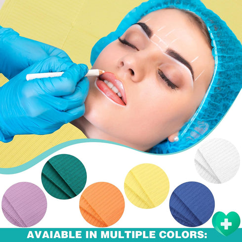 750 13" 18"(Yellow) Newwiee Pcs Disposable Dental Bibs Bulk Waterproof Tattoo Sheet Patients for Lash Nail Art Tray