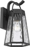 Industrial 1 Light Textured Black Outdoor Wall Sconce 12" Tall