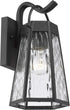 Industrial 1 Light Textured Black Outdoor Wall Sconce 12" Tall
