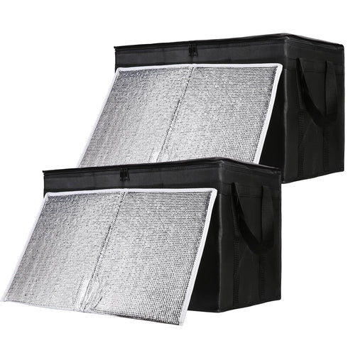 CIVJET 2-Pack Insulated Food Delivery Bag with Hard Bottom, XXX-Large Commercial Food