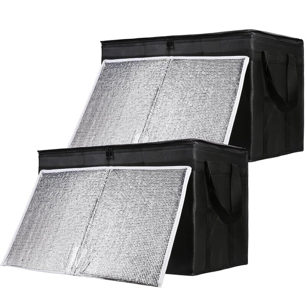 CIVJET 2-Pack Insulated Food Delivery Bag with Hard Bottom, XXX-Large Commercial Food