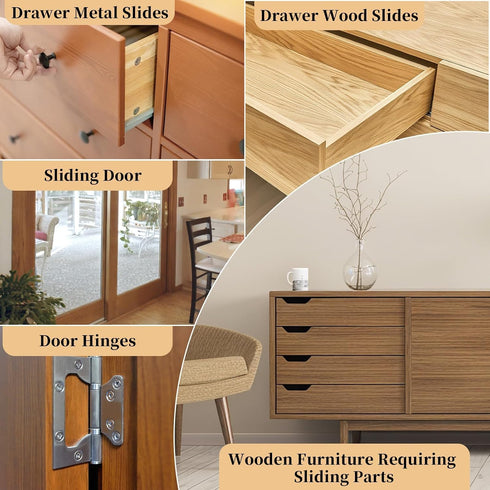 1 oz 1-Pack ZDBB Wood Drawer Wax Lubricant Paste Door Lubricant Wear-Resistant Eliminate Sticking Noise Loosen Drawer