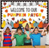ZOIIWA Fall Pumpkin Bulletin Board Set, Thanksgiving Paper Cut-Outs, Blackboard Border Decor for Classroom Wall
