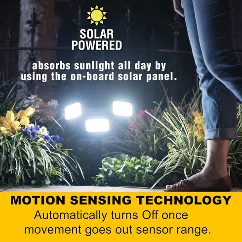 50% 108 180 Bell+Howell Bionic Flood Light ASON TV, Solar Lights Outdoor Waterproof- Brighter COB-LED's w/Motion Sensor