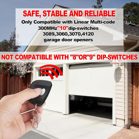 Kingdder 3 Pieces Garage Door Remote Compatible with Multicode 300mhz, Keychain Gate Opener Remote (Black, White)