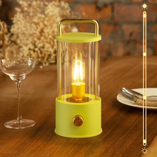 LUSHARBOR Cordless Table Lamp, Portable Lantern Rechargeable LED Battery Operated Lamp Stepless