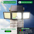 2500LM 286 3 IP65 3-Head (1 Pack) Solar Outdoor Lights Motion Sensor, LED Security Flood Lights with Visual Battery