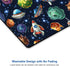 Kids Mouse Pad - Comic Space Design with Planets and Spaceships, Personalized Mouse Mat for Office