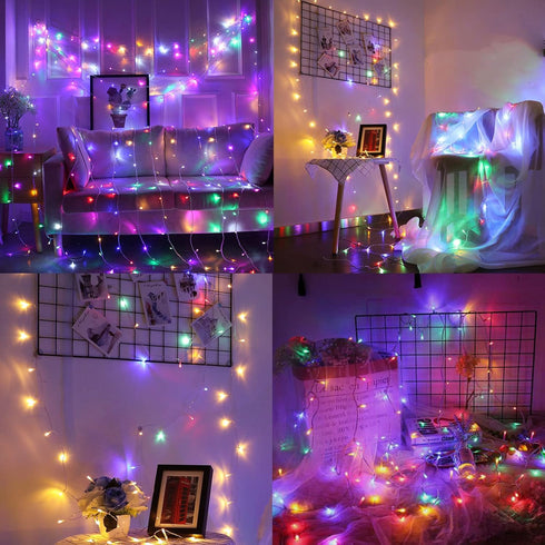 33FT 100 8 Christmas String Lights, LEDs Chritsmas Tree Lights Indoor String Lights Modes with End-to-End Plug Fairy