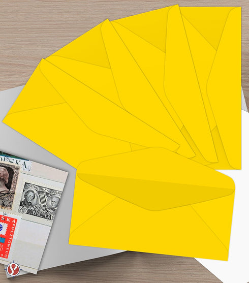 Sun Yellow Bright Color #10 Envelopes - Great for Mailing Letters, Business Memos, Invitations, Invoices, Bills | 4