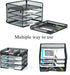 SETTFRFE 4-Tier Mesh Paper Letter Tray, Desk Organizer with Sliding Drawer, Black Office Supplies for Home Office