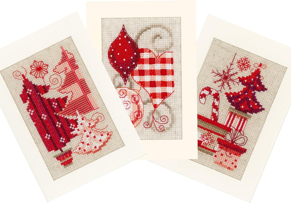 Vervaco Greeting Card Kit, Christmas Motifs, Set of 3