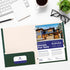Better Office Products Dark Green 2 Pocket Folders with Prongs, 50 Pack, Letter Size, Matte Texture