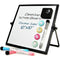 Small Dry Erase White Board 10"X10", Desktop Black Frame with Stand, 3 Markers
