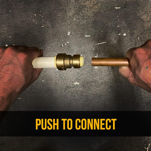 4-Pack PushFit Coupling, 3/4-Inch, Push-to-Connect Brass Plumbing Fitting for Copper, PEX, CPVC, PE-RT Pipe, Certified