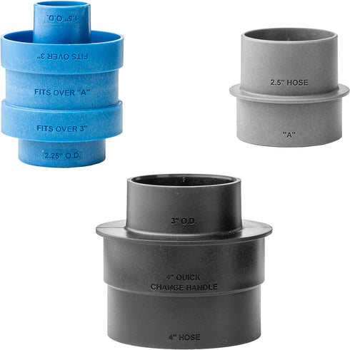 Dust Right 3-Piece Stacking Dust Port Adapter Set for Vacuum Hose & Tools, Glass Reinforced Polypropylene