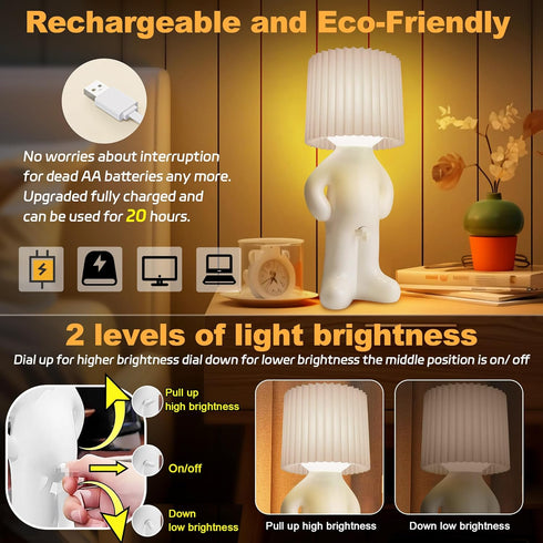 BBGISHO 2 OMG that D*ck Switch Rechargeable Night Light, Upgraded Wireless LED Lamp with Brightness Modes, White