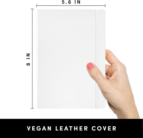 PAPERAGE Blank Journal Notebook (White) - 160 Pages, Medium 5.6 in x 8 in, Hardcover for Work, School, Sketching
